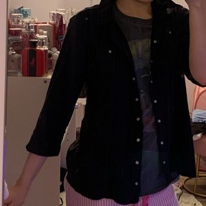 black quarter sleeve 3/4 length cardigan cover up